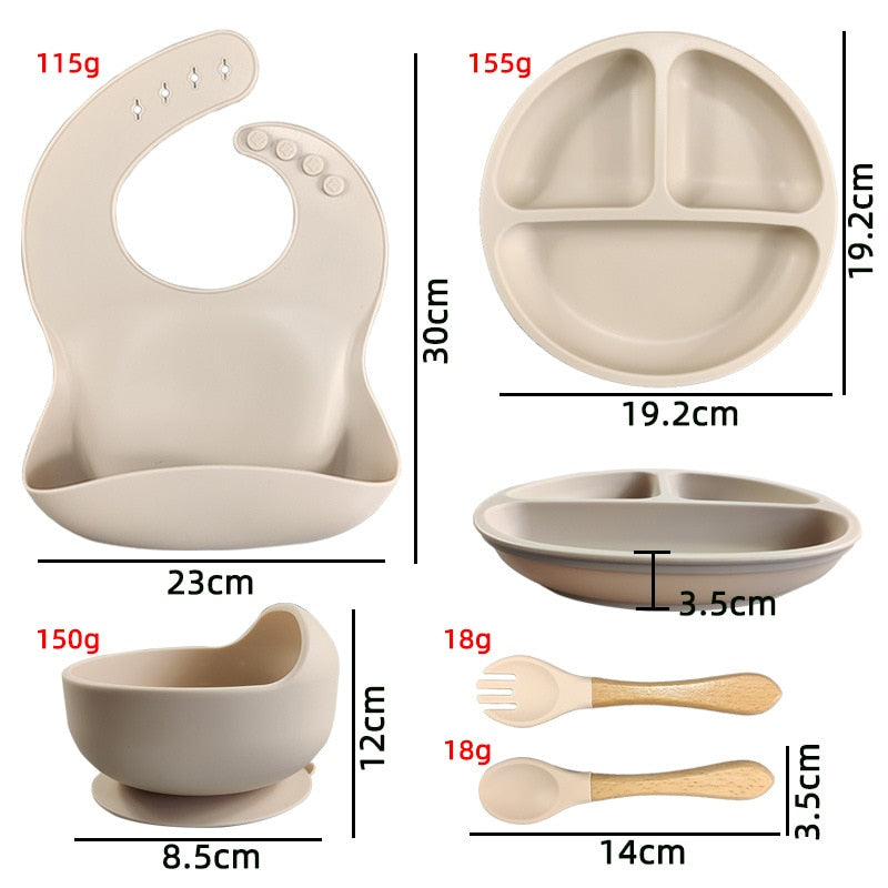 9/6/5/4PC Silicone Baby Feeding Set