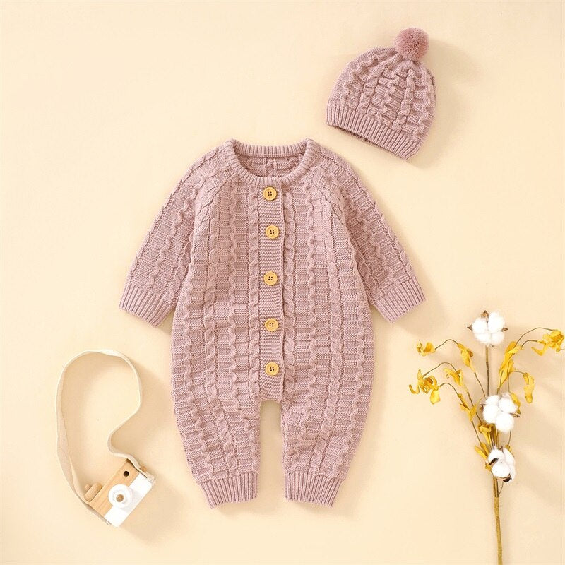 Warm Knitted Jumpsuit 2nd Edition With Bobble Hat