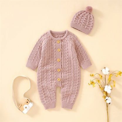 Warm Knitted Jumpsuit 2nd Edition With Bobble Hat