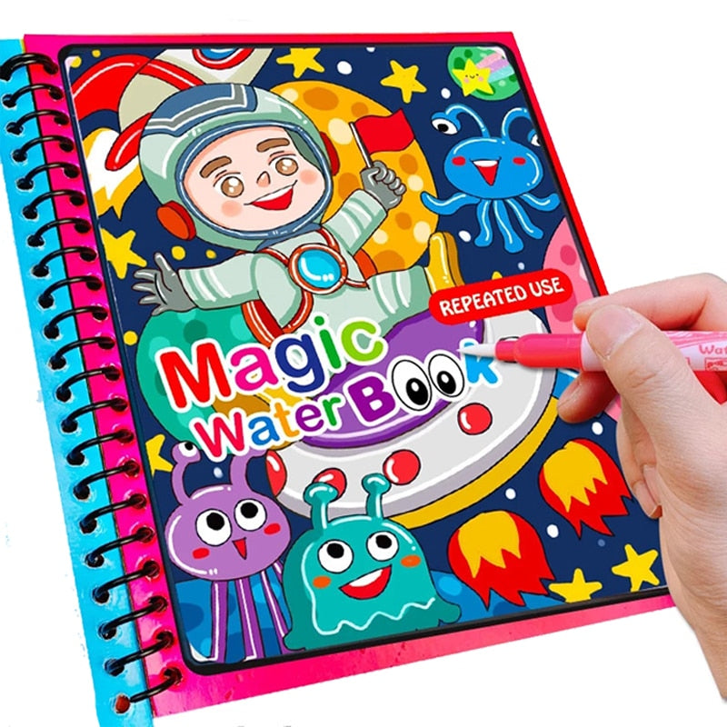 Magic Water Colouring Drawing & Painting Book (Reusable) – babycocouk