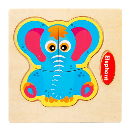 Wooden Puzzle Cartoon Animal  Jigsaw Puzzle