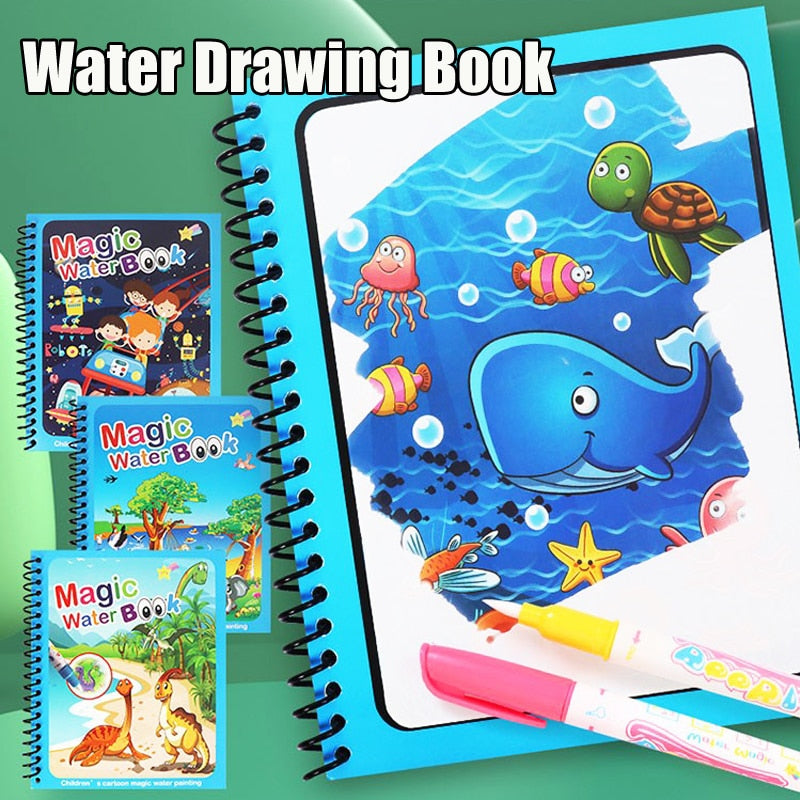 Magic Water Colouring Drawing & Painting Book (Reusable)