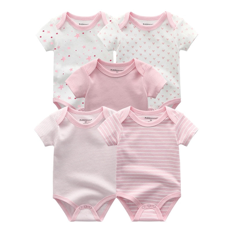 5 Pieces Baby Girl Newborn Vests