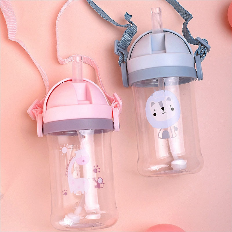 250/350ml Baby Cup Feeding Cup with Straw Children Learn Feeding Drinking Bottle Kids Training Cup with Straw