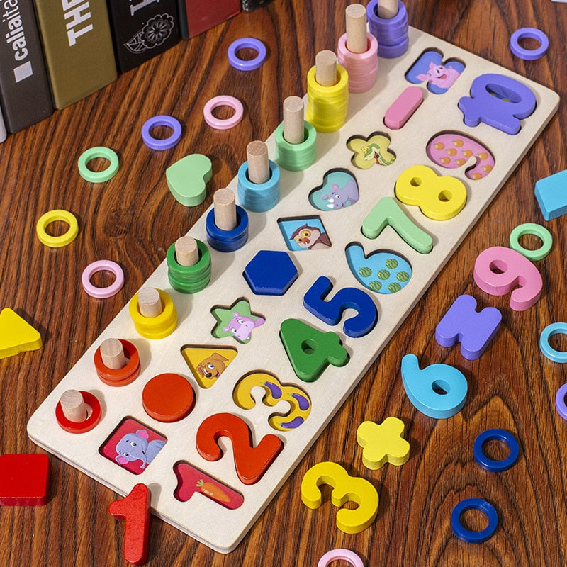 Wooden Numbers & Shapes Educational Toys