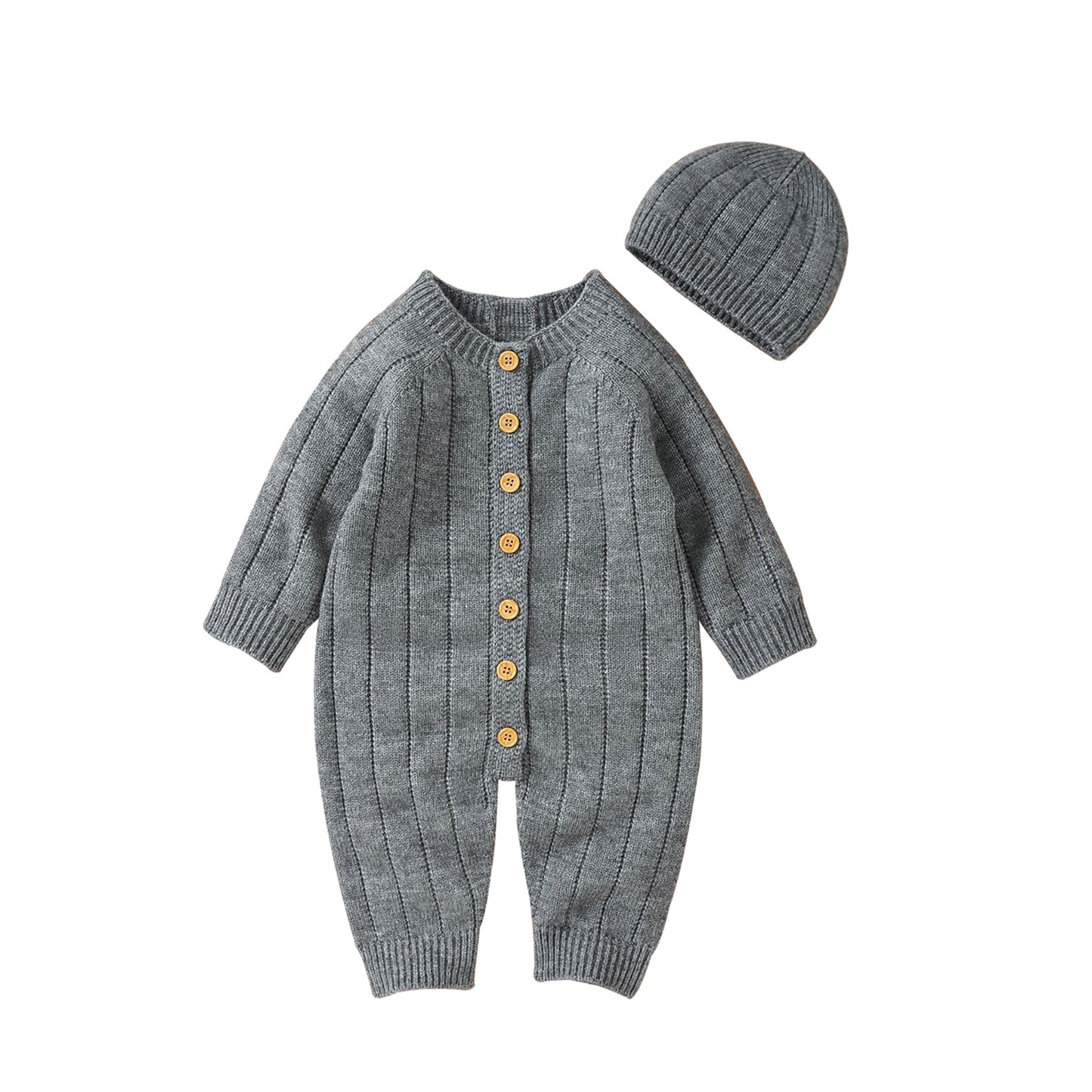 Warm Knitted Jumpsuit & Hat