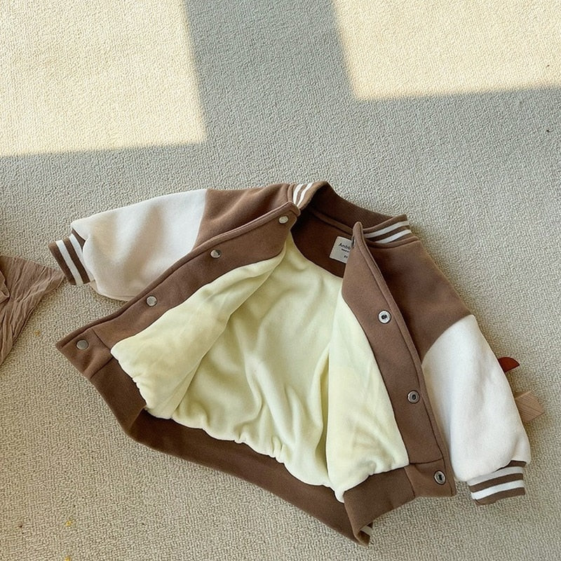 Toddler & Infant Baby Bear Cute Casual Baseball Jacket