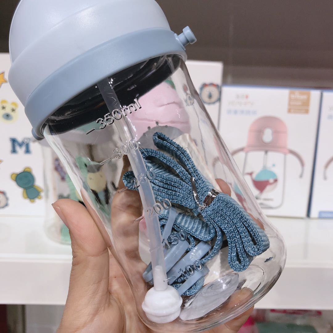 250/350ml Baby Cup Feeding Cup with Straw Children Learn Feeding Drinking Bottle Kids Training Cup with Straw