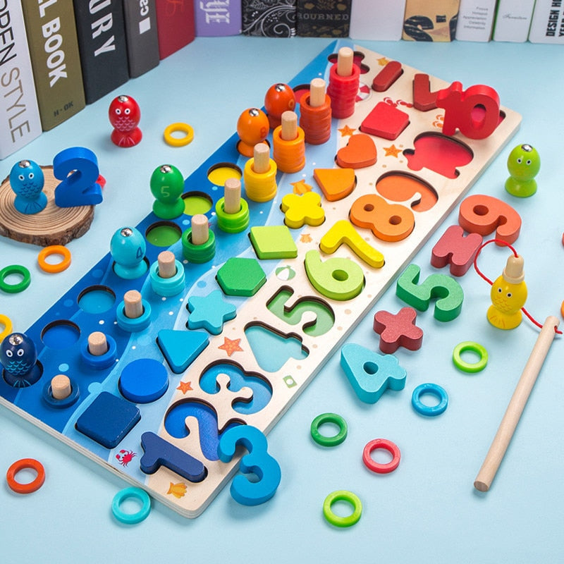 Wooden Numbers & Shapes Educational Toys