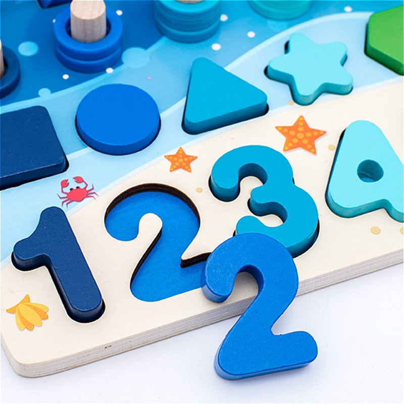 Wooden Numbers & Shapes Educational Toys