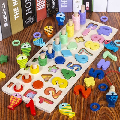 Wooden Numbers & Shapes Educational Toys