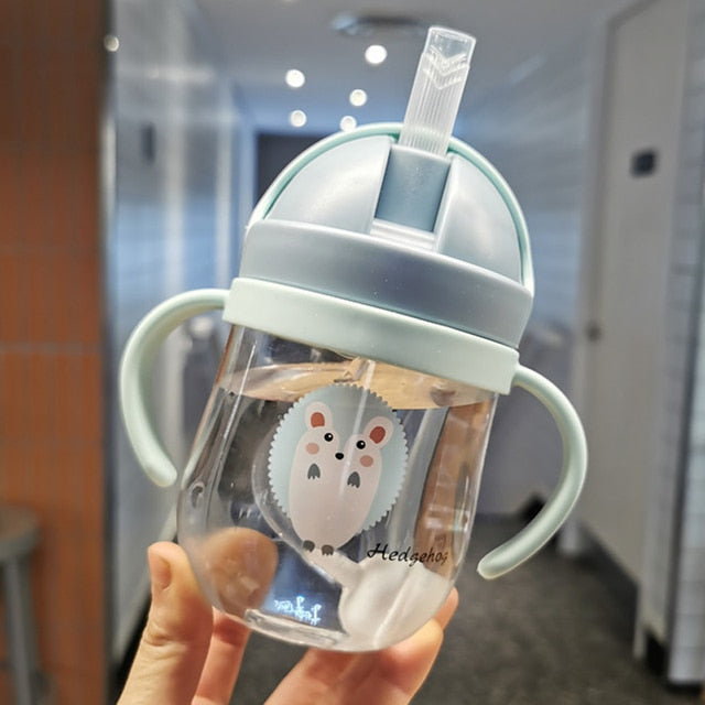 250/350ml Baby Cup Feeding Cup with Straw Children Learn Feeding Drinking Bottle Kids Training Cup with Straw