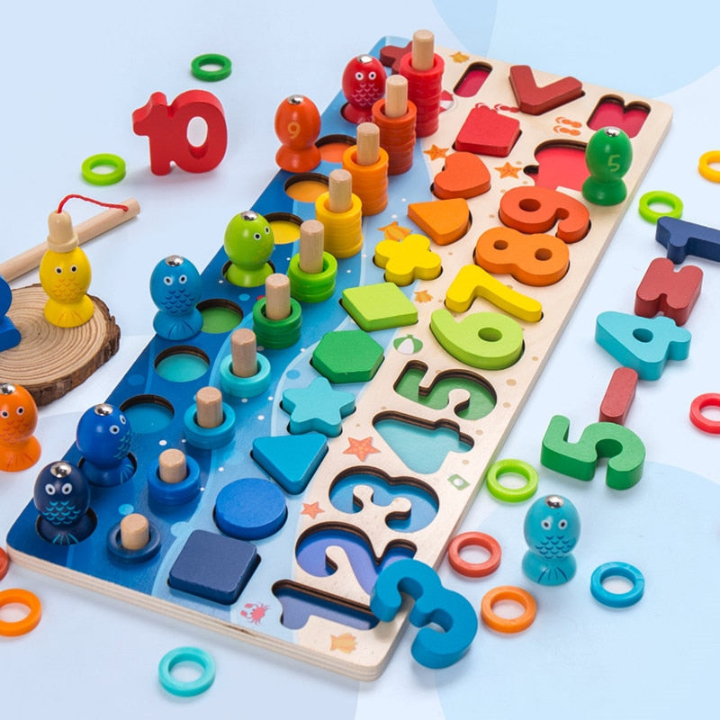 Wooden Numbers & Shapes Educational Toys