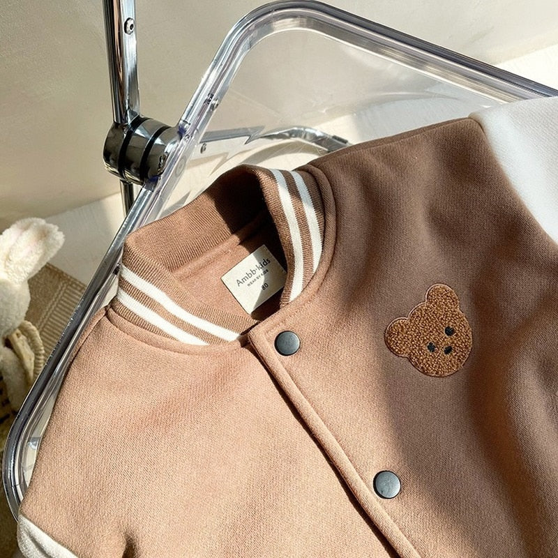 Toddler & Infant Baby Bear Cute Casual Baseball Jacket