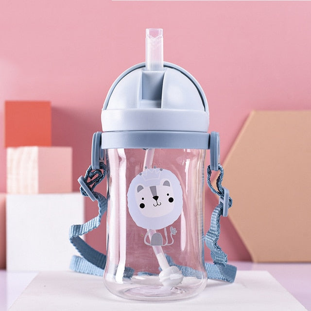 250/350ml Baby Cup Feeding Cup with Straw Children Learn Feeding Drinking Bottle Kids Training Cup with Straw