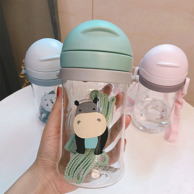 250/350ml Baby Cup Feeding Cup with Straw Children Learn Feeding Drinking Bottle Kids Training Cup with Straw