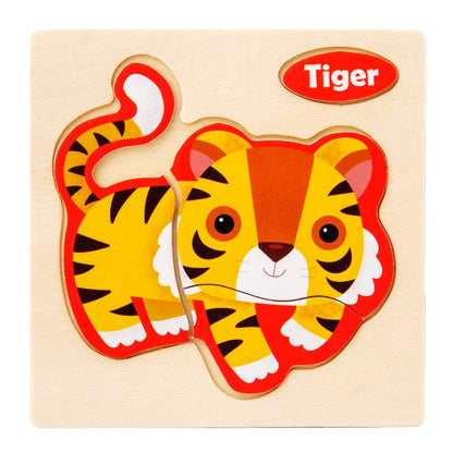 Wooden Puzzle Cartoon Animal  Jigsaw Puzzle