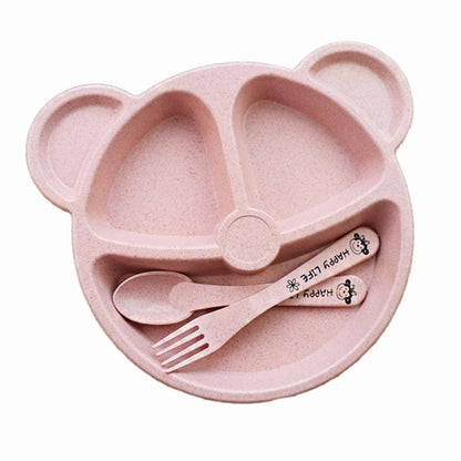 New Fractal Bear Kids Plate Set Easily Attract Kids' Attention Increase Eat Interesting Designed For Children 1 Set Tableware