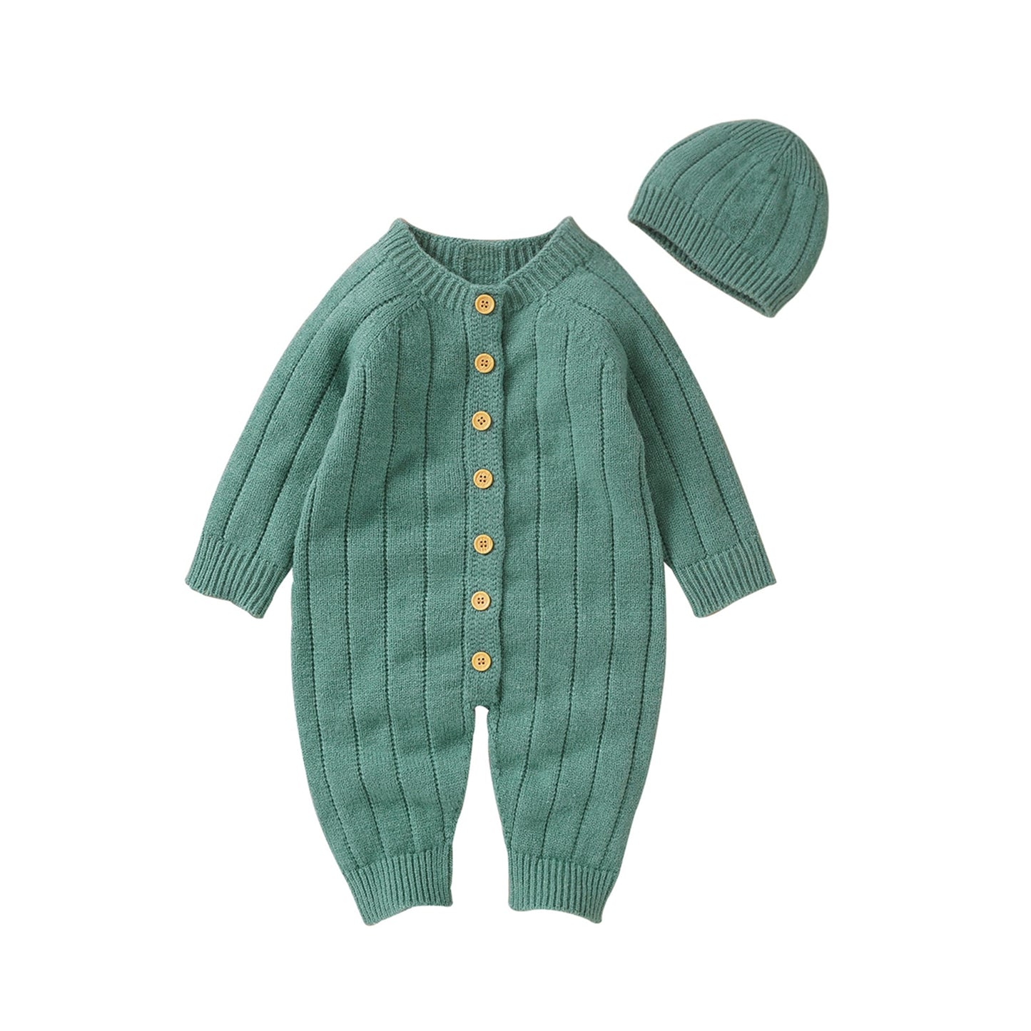 Warm Knitted Jumpsuit & Hat